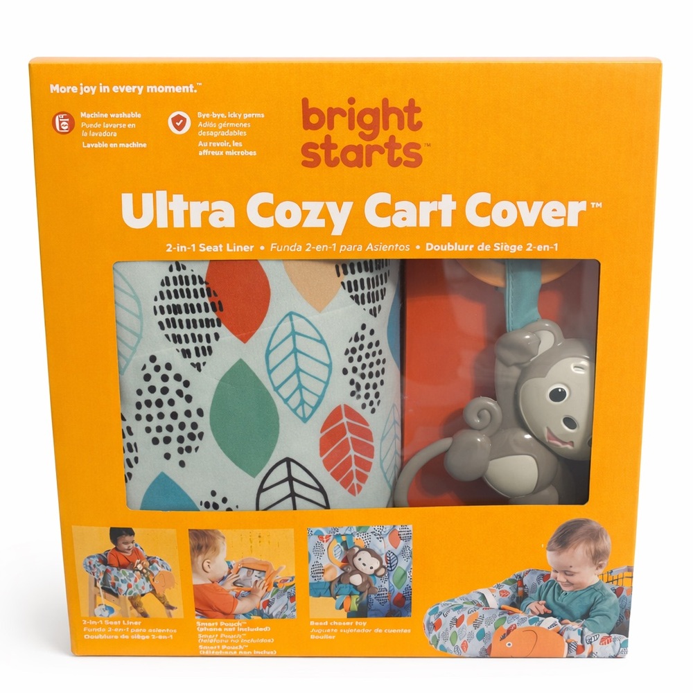 Bright Starts Ultra Cozy Cart Cover 2-in-1 Seat Liner | NEW
